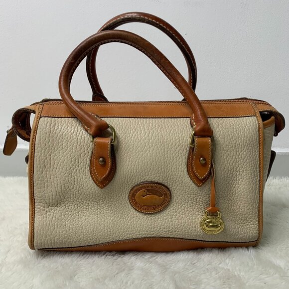 Dooney & Burke Women's Vintage Cream Leather Handbag - Picture 1 of 15